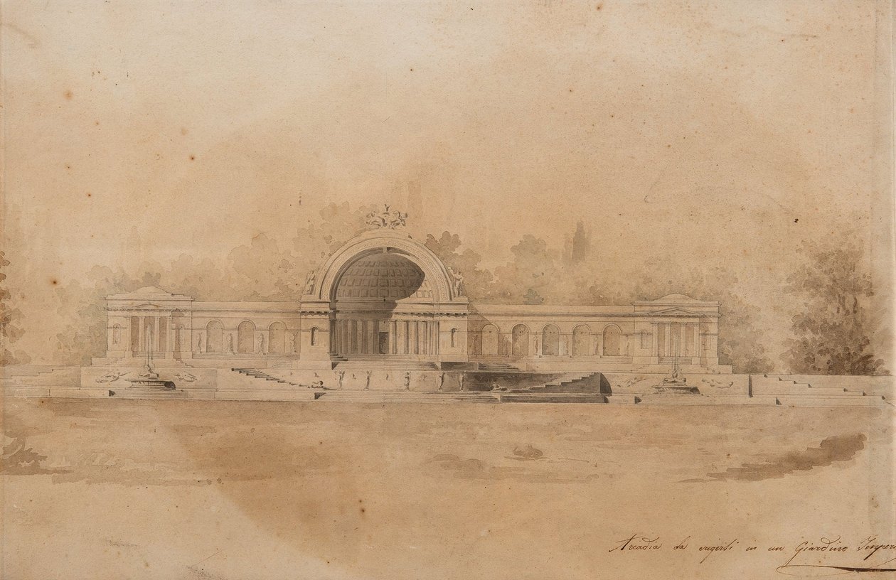 Tsarskoye Selo için Bir Oyun Salonu Çalışması by Giacomo Antonio Domenico Quarenghi