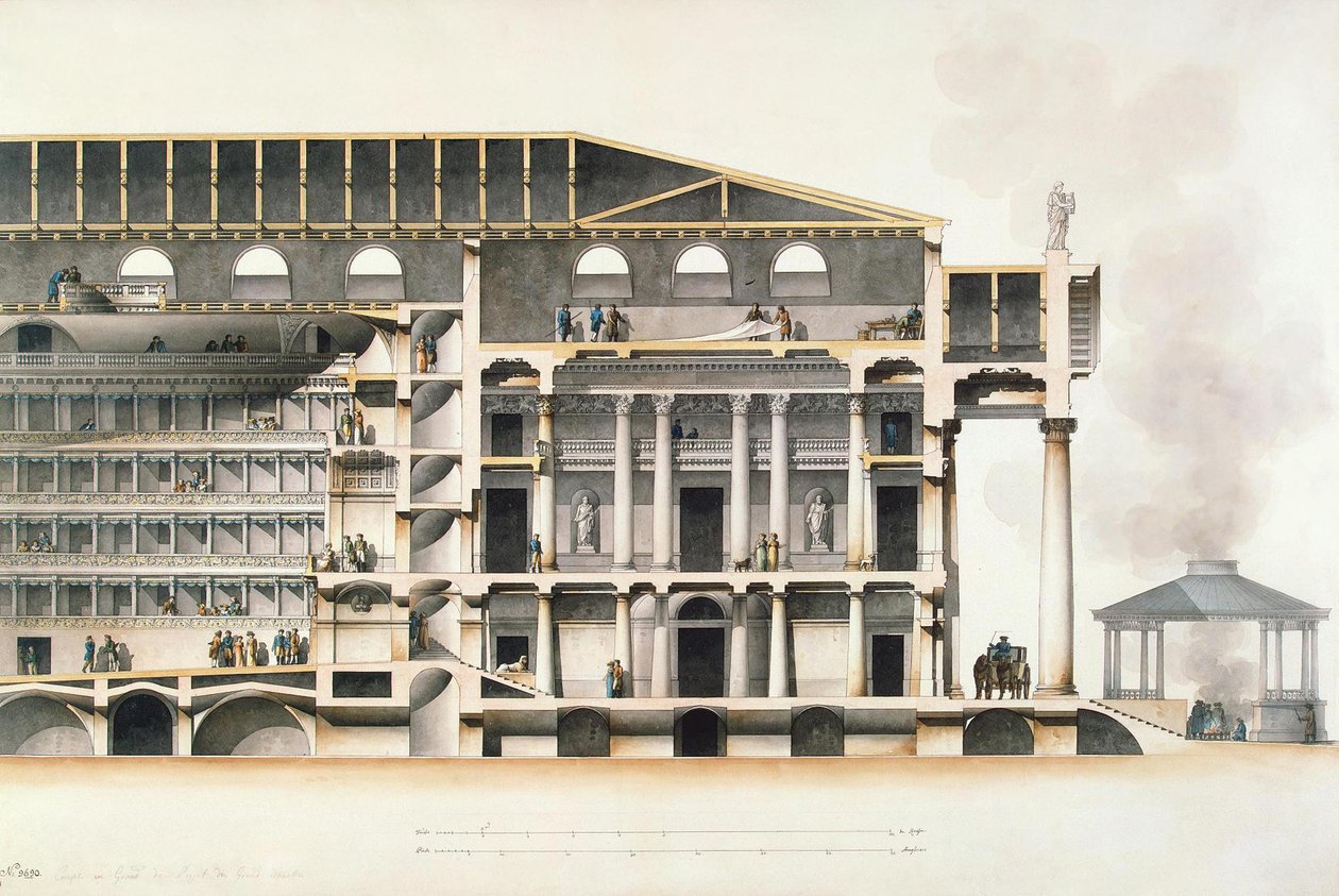 Saint Petersburg İmparatorluk Bolşoy Kamenny Tiyatrosu, 19. yüzyılın başlarında by Giacomo Antonio Domenico Quarenghi