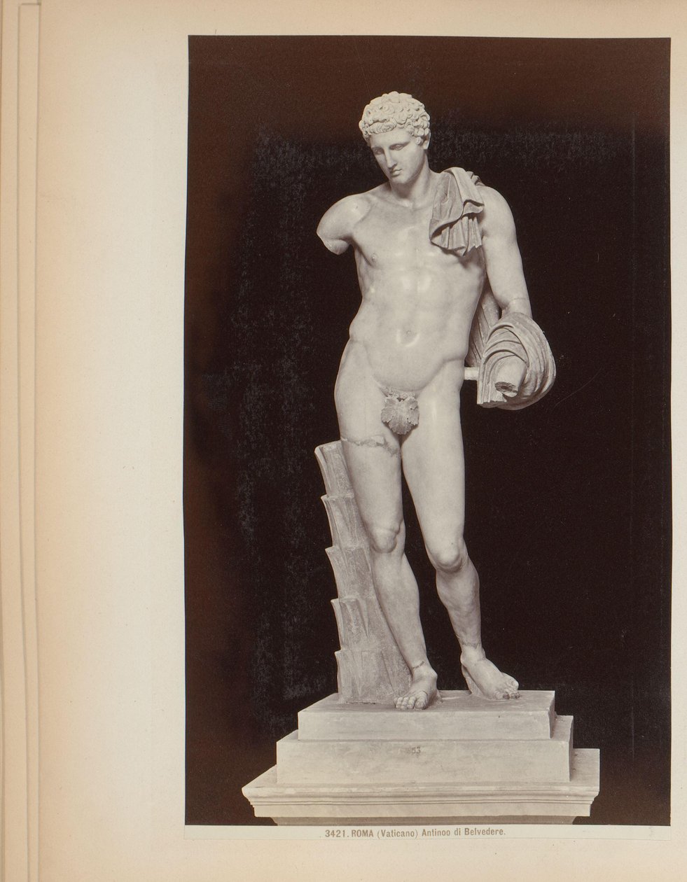Roma'daki Vatikan Müzelerindeki Belvedere Hermes Heykeli, İtalya Roma (Vaticano) Antinoo di Belvedere (nesne üzerindeki başlık) by Giacomo Brogi (attributed to)