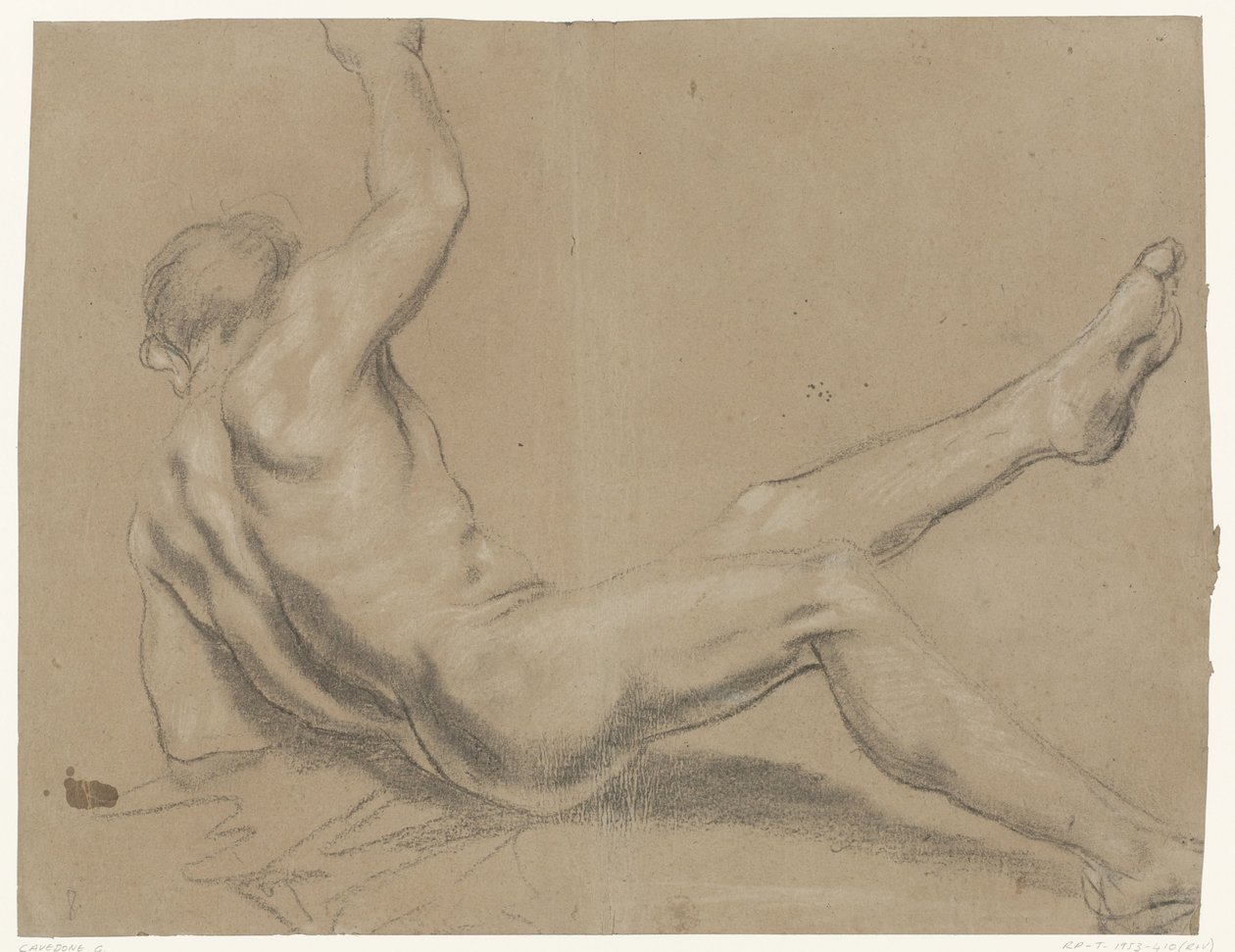 Düşen bir erkek çıplak çalışması by Giacomo Cavedone (possibly)