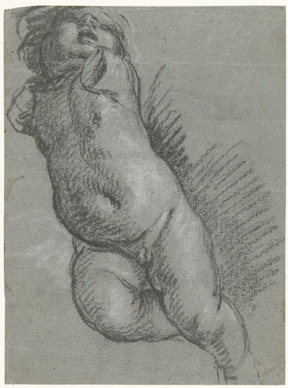 Yüzen bir putto çalışması by Giacomo Cavedone