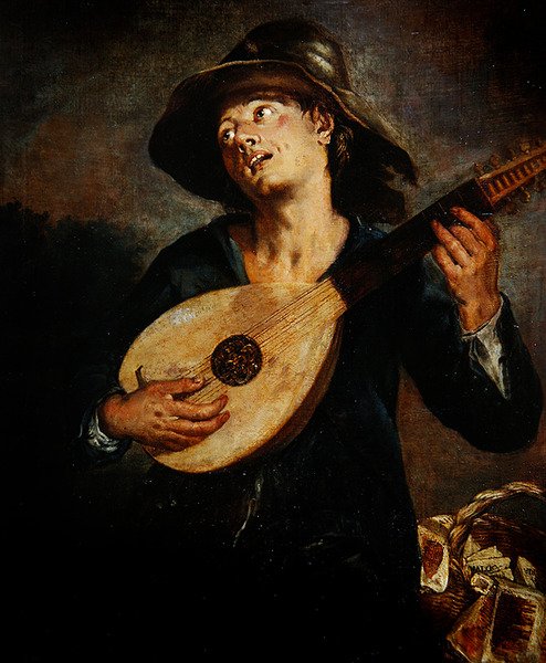 ಲೂಟ್ ಟರ್ಕ್‌ನೊಂದಿಗೆ ಗಾಯಕ by Giacomo Francesco Cipper