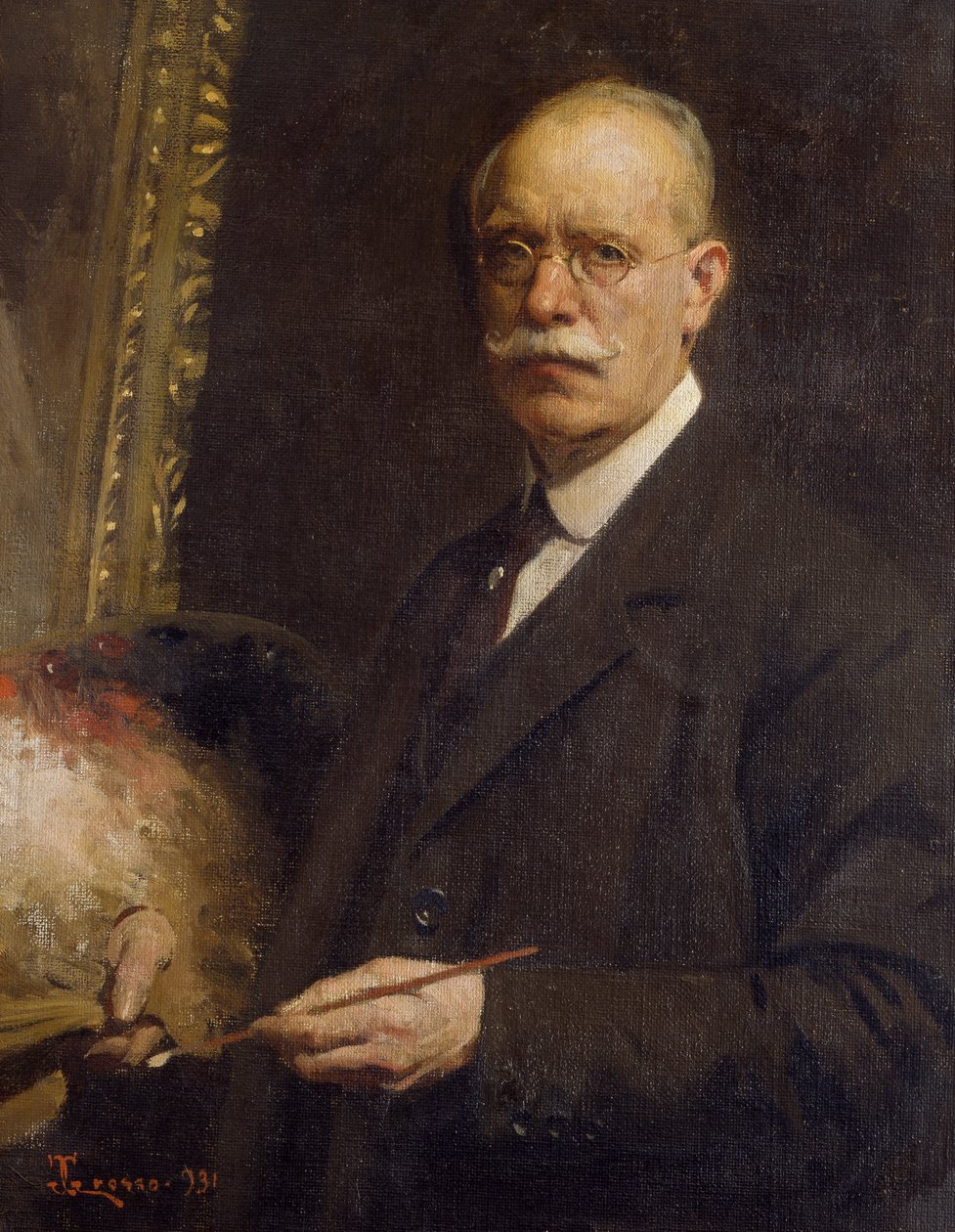 Otoportre, Giacomo Grosso (1860-1938), tuval üzerine yağlı boya, 84x66 cm by Giacomo Grosso