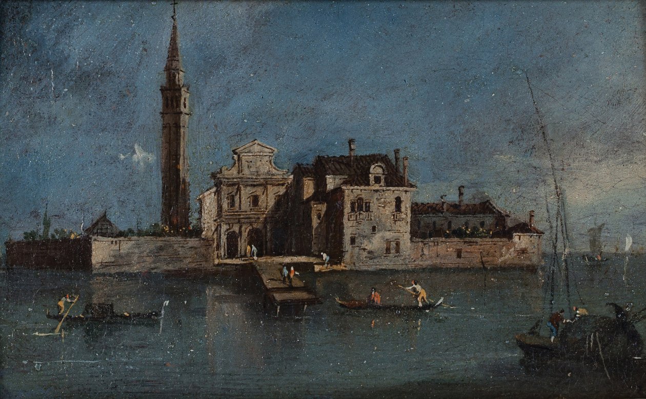 Sant'Elena Adası c.1791 (Tuval üzerine yağlı boya) by Giacomo Guardi