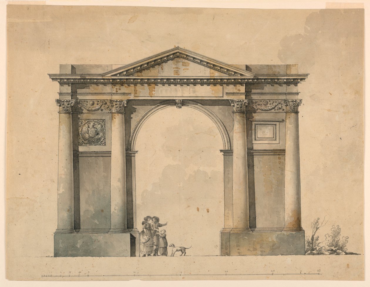 Napoleon IN, Bergamo, İtalya için bir Zafer Takı Tasarımı by Giacomo Quarenghi