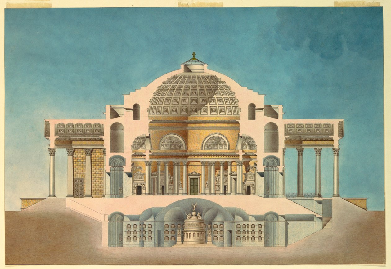 Bir Hitabet için Çizim (Anıt Şapeli) by Giacomo Quarenghi