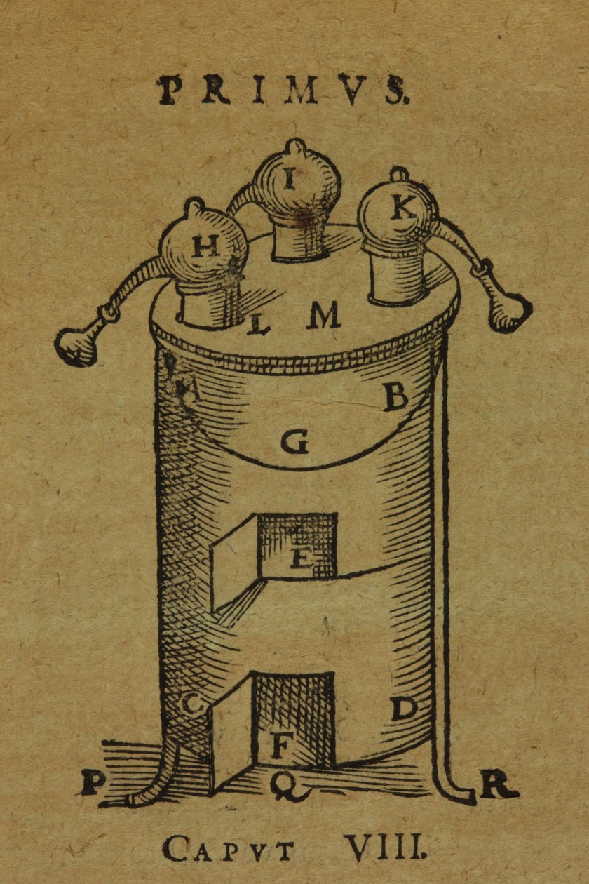 De distilasyon kütüphanesinin 17. sayfasında gösterilen bir hareketsiz görüntü. IX by Giambattista della Porta
