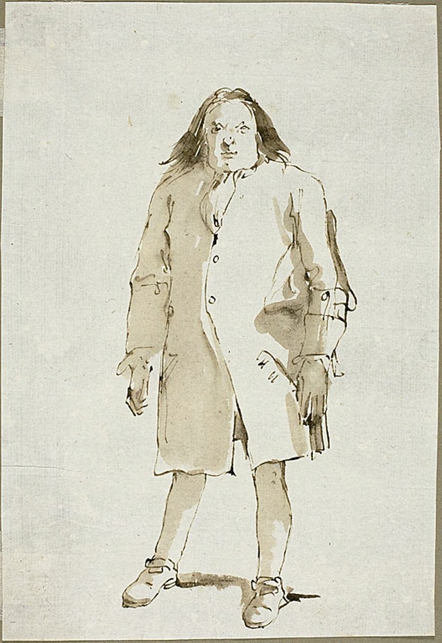 Bir Adamın Karikatürü, Tam Boy, Öne Bakan by Giambattista Tiepolo
