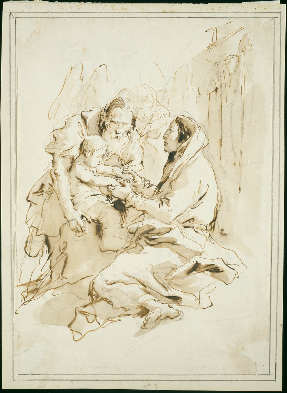 Kutsal Aile, Bir Kitapla Saint Joseph by Giambattista Tiepolo