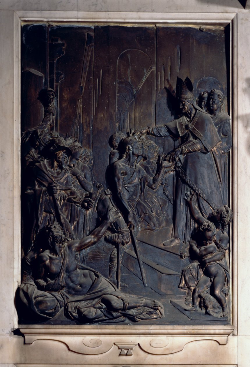 Aziz Anthony Sadaka Dağıtma, Salviati şapelinden kabartma (bronz) by Giambologna