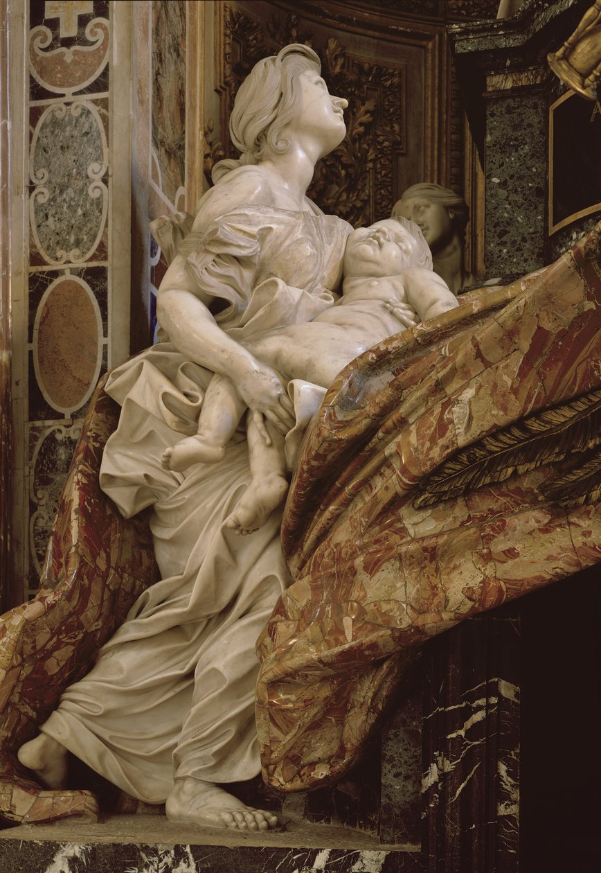 Kuzey transeptli Alexander VII anıtından sadaka, 1672-78 (mermer ve yaldızlı bronz) by Gian Lorenzo Bernini