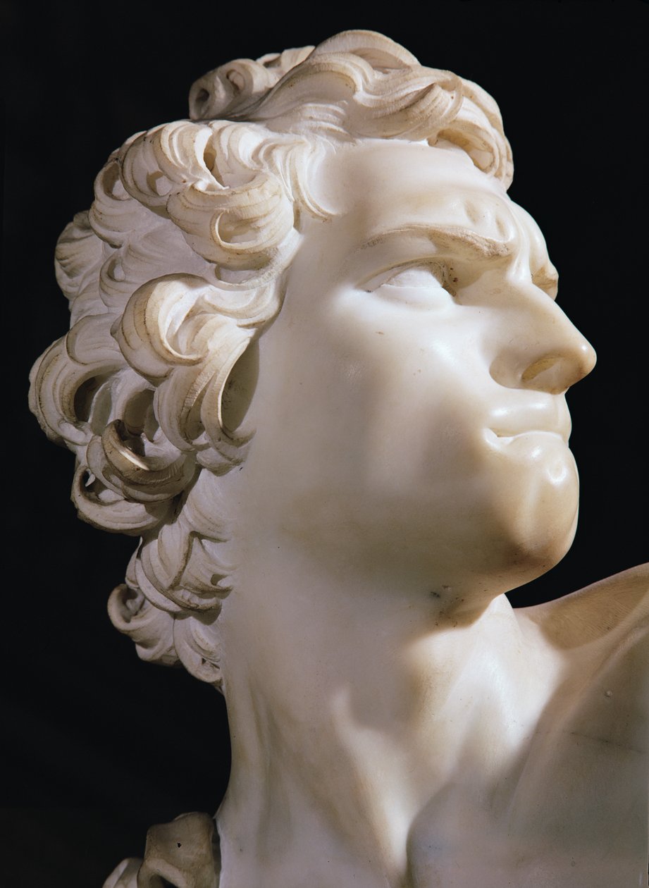 David (başın detayı, sağ profil), 1623 (mermer) by Gian Lorenzo Bernini