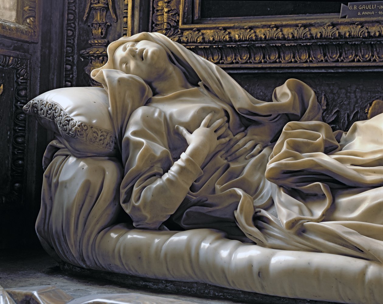 Altieri Şapeli'nden Kutsanmış Ludovica Albertoni'nin Ölümü, 1674 (mermer) by Gian Lorenzo Bernini