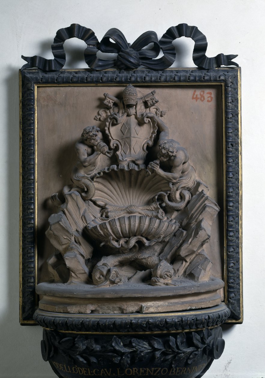 Altamoro Çeşmesi için Modello (pişmiş toprak) by Gian Lorenzo Bernini