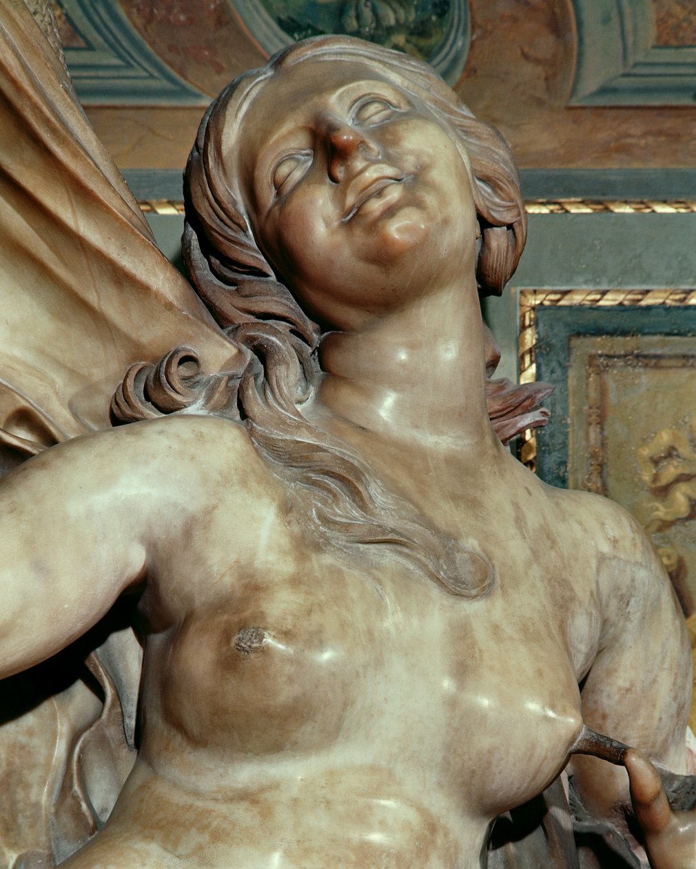 Truth Unveiled by Time, detail of the head, c.1645-52 marble by Gian Lorenzo Bernini