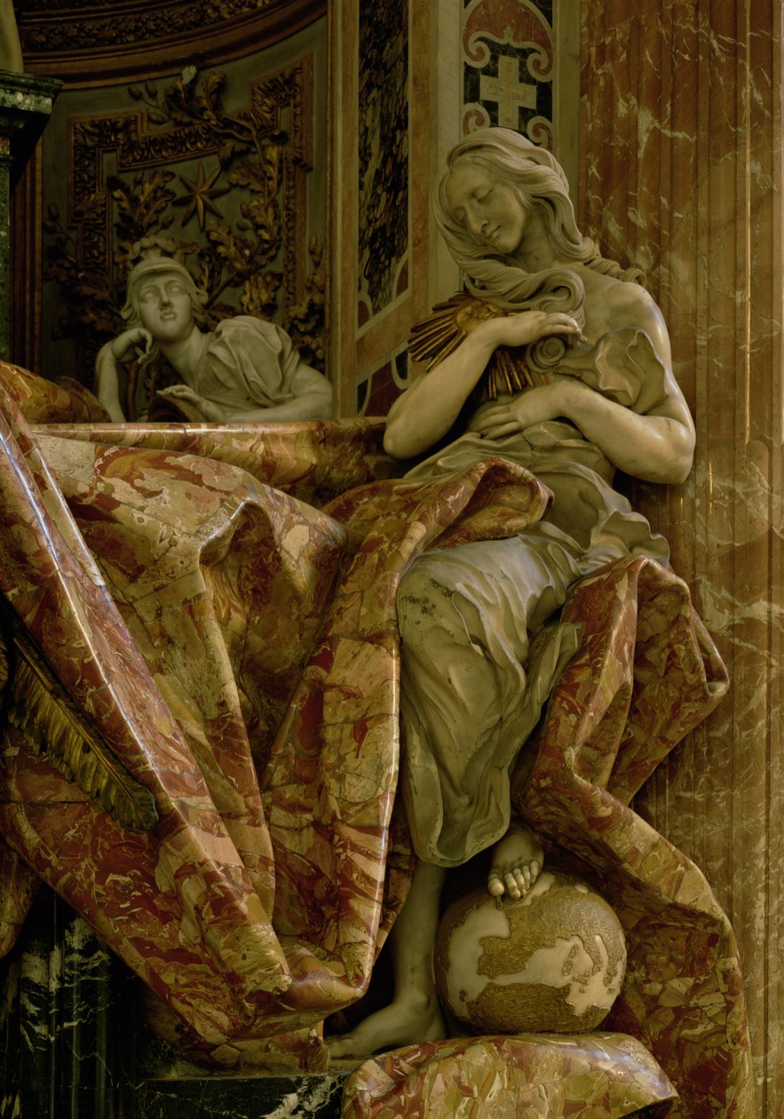 Kuzey transeptinde VII.Alexander anıtından hakikat, 1672-78 (mermer ve yaldızlı bronz) by Gian Lorenzo Bernini