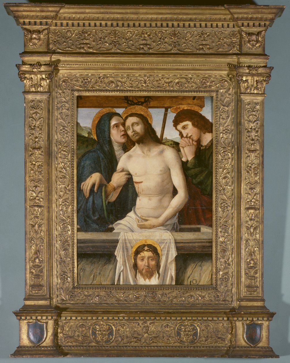 Ölü Mesih Üzerine Ağıt (panelde mizaç) by Gian Francesco de attr.to Maineri