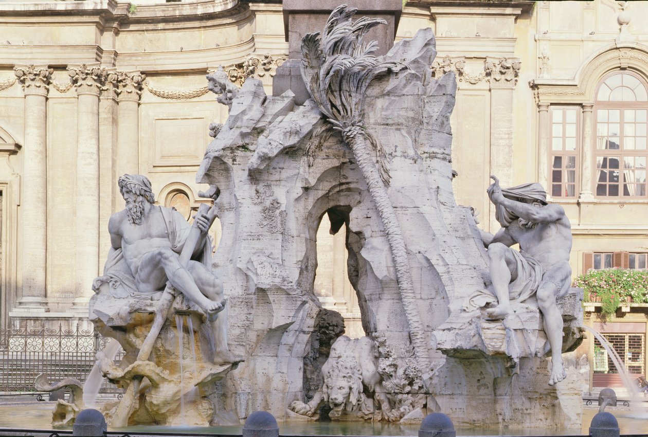 Fontana dei Quattro Fiumi (Dört Nehir Çeşmesi), 1651 by Gian Lorenzo Bernini