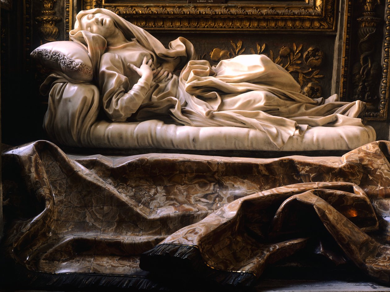 İtalya, Roma, San Francesco Ripa Kilisesi, Kutsanmış Ludovica Albertoni by Gian Lorenzo Bernini
