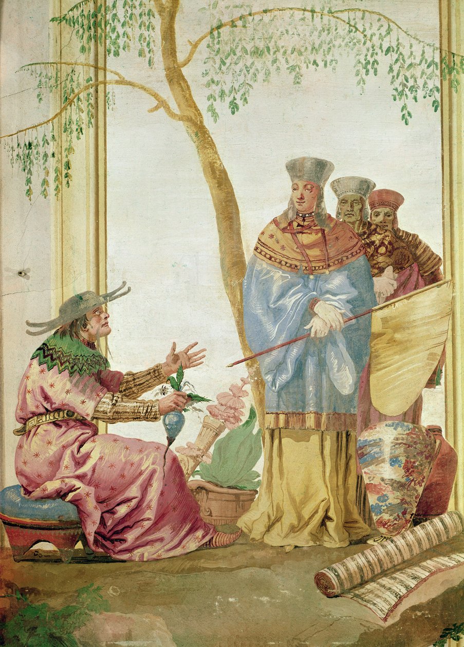 Bir kahin önünde Çinli bir prens by Giovanni Domenico Tiepolo