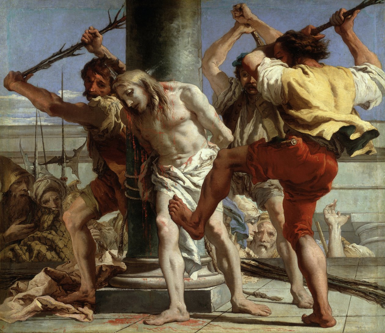 Le Christ a la Column - Christ at the Column - Tiepolo, Giandomenico (1727-1804) - 1772 - Tuval üzerine yağlı boya - 124x144 cm - Prado Müzesi, Madrid by Giandomenico Tiepolo