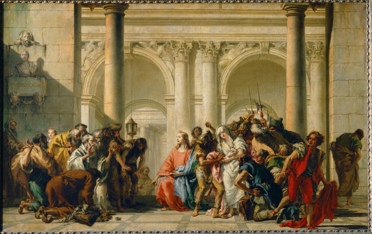 Le Christ et la femme adultere İsa ve zina yapan kadın ... by Giandomenico (1727-1804) Tiepolo