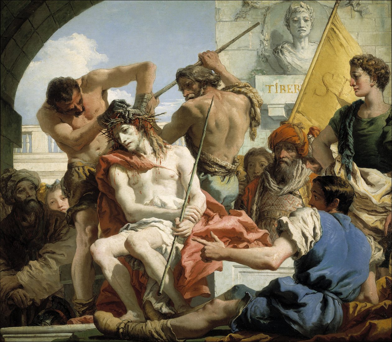 Le Couronnement d'epines - İsa'nın Dikenlerle Taçlanması - Tiepolo, Giandomenico (1727-1804) - 1772 - Tuval üzerine yağlı boya - 124x144 cm - Prado Müzesi, Madrid by Giandomenico Tiepolo