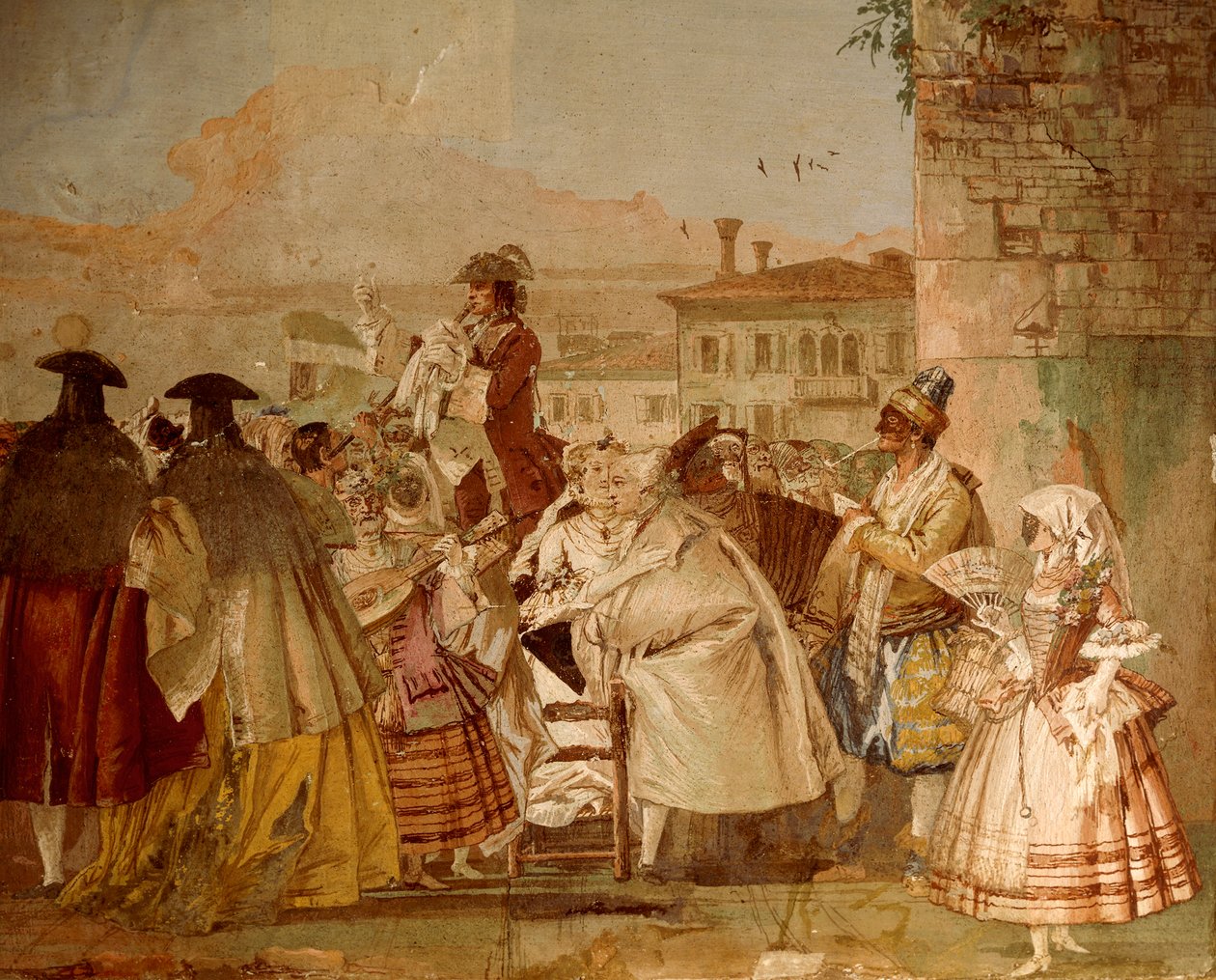 Şarlatan, Giandomenico Tiepolo (1727-1804), fresk, Karnaval sahneleri odası, Villa Valmarana 'Ai Nani', Vicenza, İtalya'daki Foresteria'da (Konukevi) by Giandomenico (1727 1804) Tiepolo