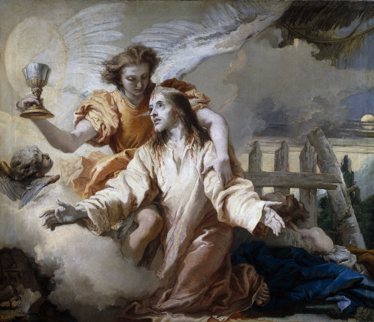 Agonie dans le jardin des oliviers - Bahçedeki Acı - Tiepolo, Giandomenico (1727-1804) - 1772 - Tuval üzerine yağlı boya - 125x142 cm - Prado Müzesi, Madrid by Giandomenico  Tiepolo