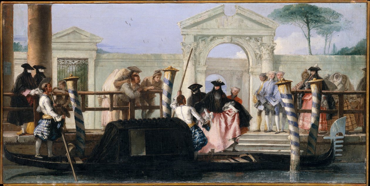 Gondolun Ayrılışı (tuval üzerine yağlı boya) by Giovanni Domenico Tiepolo