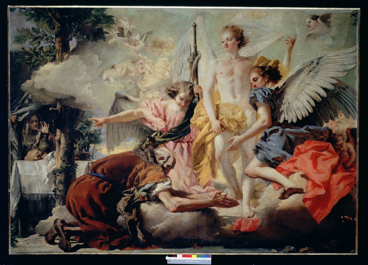İbrahim ve Üç Melek by Giovanni Domenico Tiepolo