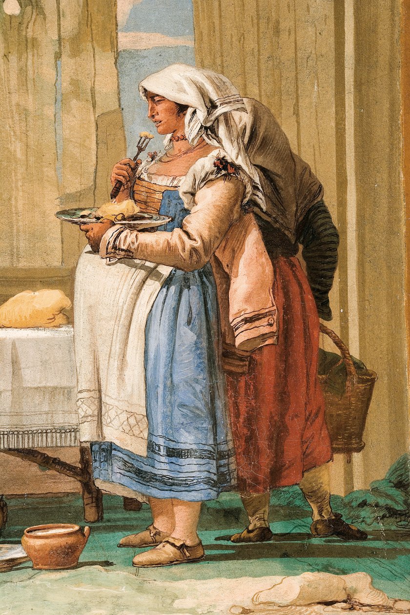 Foresteria'daki Rustik Manzaralar Odası'ndan Sofradaki Köylü Ailesinden Detay, 1757 by Giovanni Domenico Tiepolo