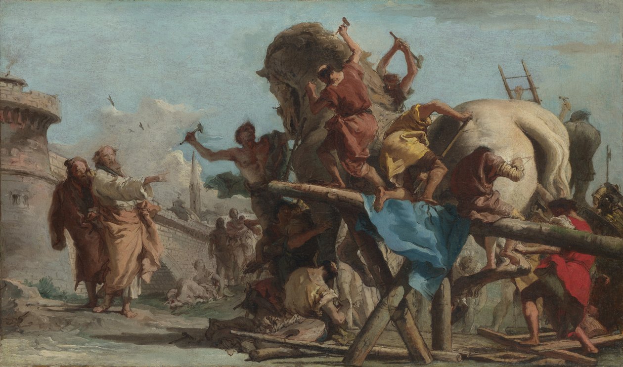 Truva Atı Binası, yaklaşık 1760 by Giovanni Domenico Tiepolo