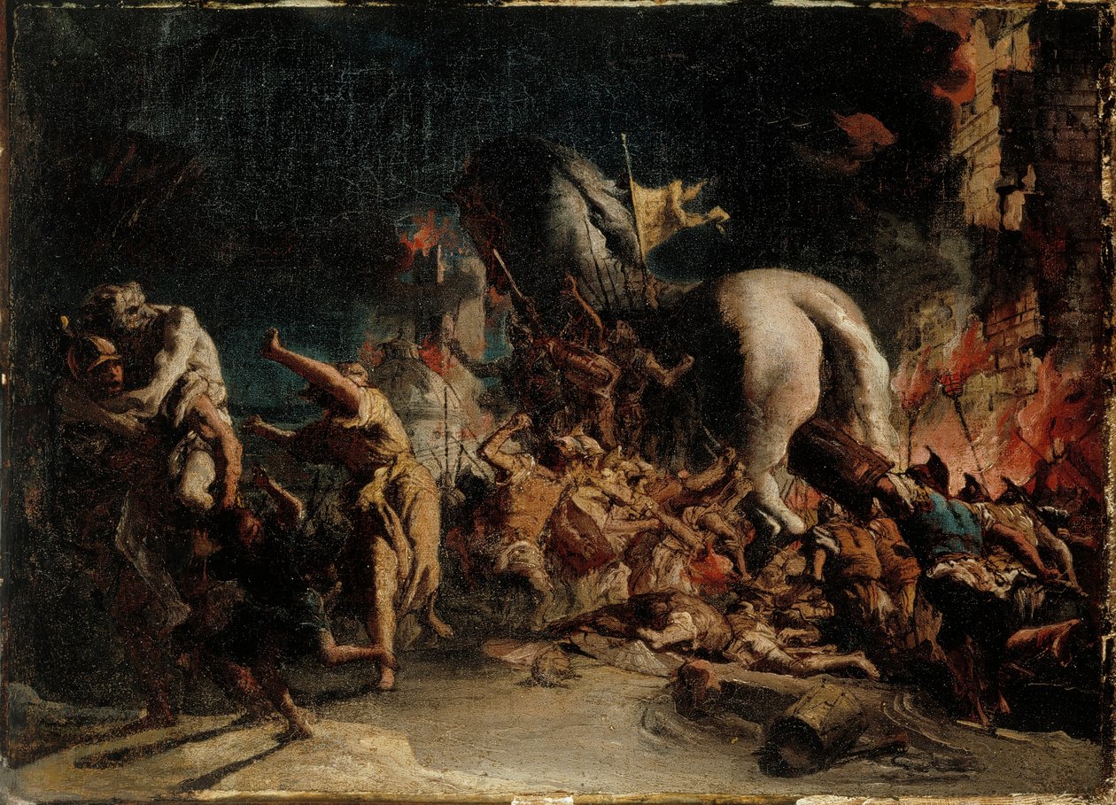 Truva Kuşatması, yaklaşık 1760. by Giovanni Domenico Tiepolo