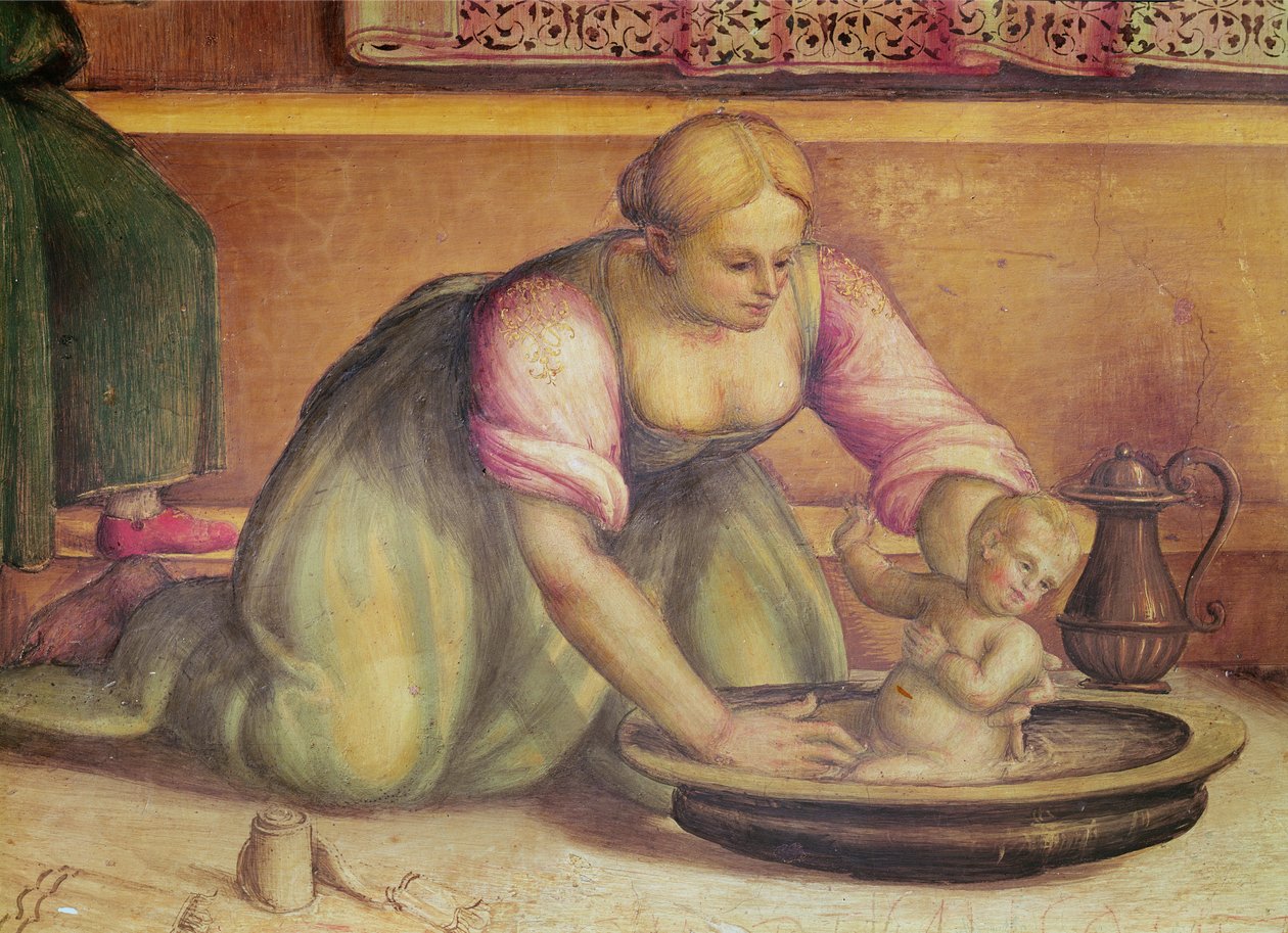 Detail of the Birth of St. John the Baptist, 1519  by Giannicola di Paolo