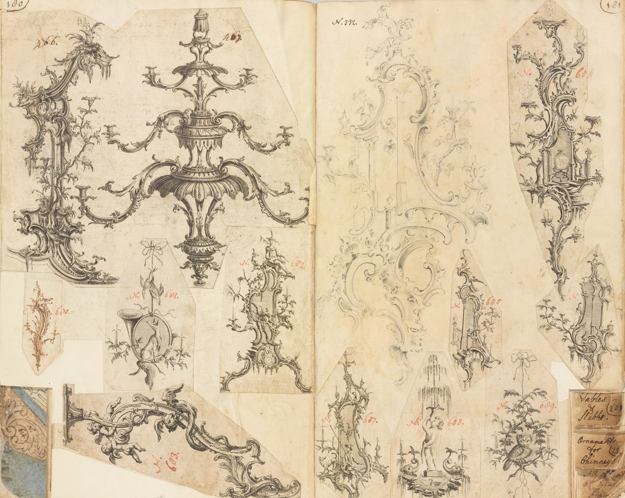 Çalışma Tasarımlarının Karalama Defteri, yakl. 1760. by Gideon Saint