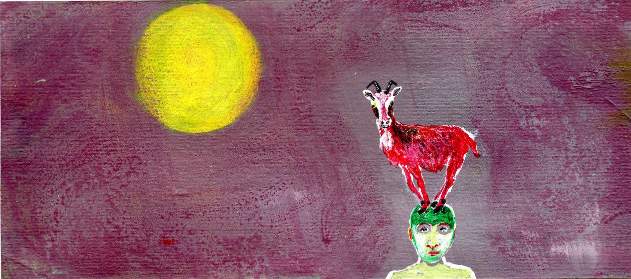Bana Bir Kızıl Keçi Yap, 2005, (kağıt üzerine yağlı boya) by Gigi Sudbury