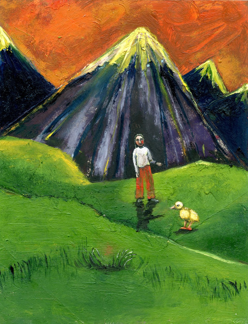 I Met A Chick, 2005, (kağıt üzerine yağlı boya) by Gigi Sudbury