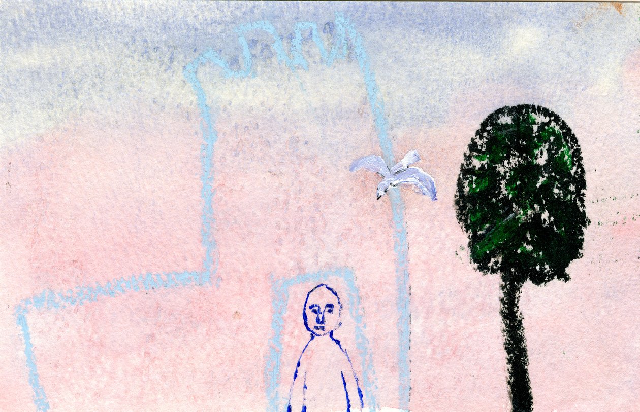 My Castle, Bir Martı ve Bir Selvi Ağacı, 2005, (karma teknik) by Gigi Sudbury