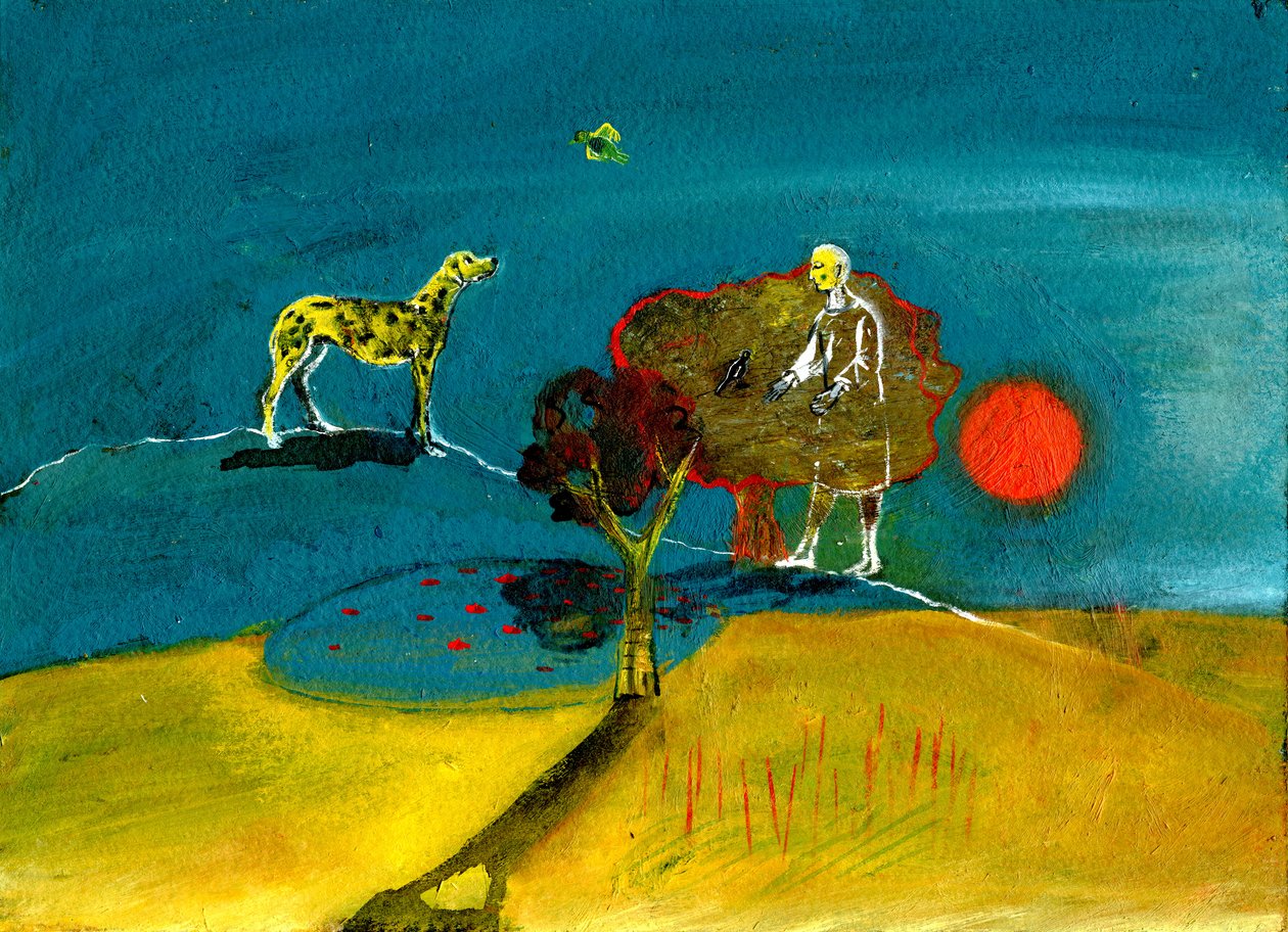 Still Blue Moment, 2004, (kağıt üzeri yağlı boya) by Gigi Sudbury