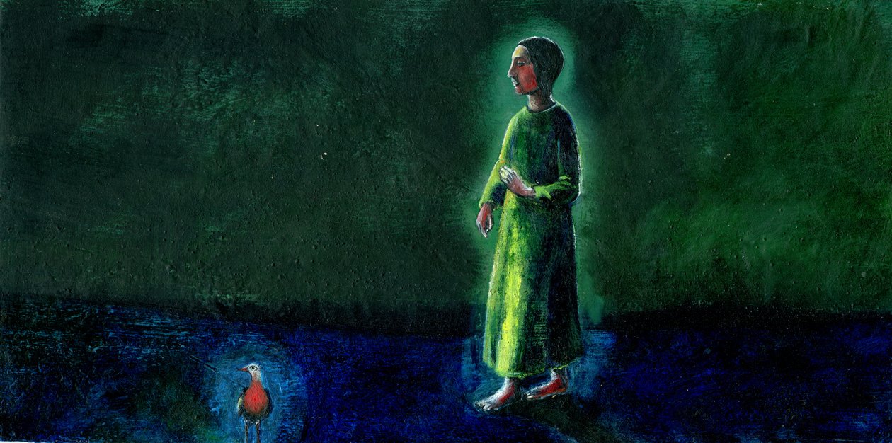 O Gece Kuşu, 2003, (geso tahtasında yağ) by Gigi Sudbury