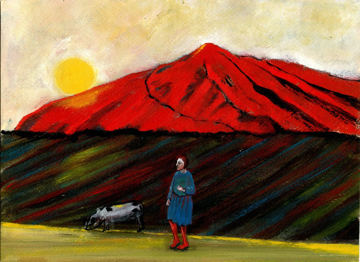 Domuzumu Eve Getirdim, 2004, (kağıt üzerine yağlı boya) by Gigi Sudbury