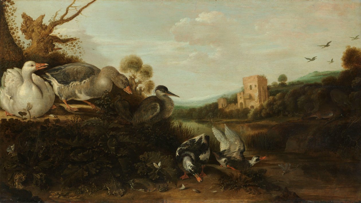 su kuşları by Gijsbert Gillisz de Hondecoeter
