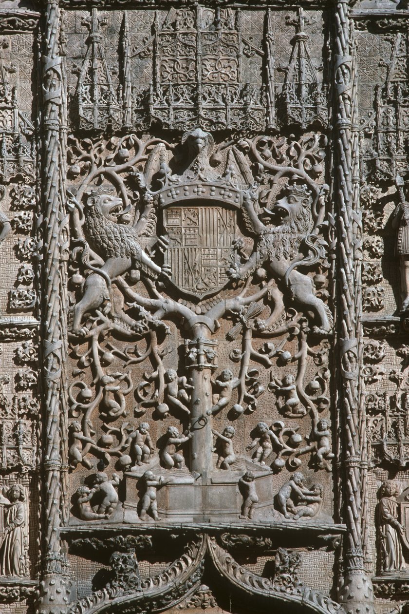 Giriş cephesinin detayı Museo Nacionalde Escultura Religiosa inşa edilmiş 1488-96 fotoğraf by Gil de Siloe