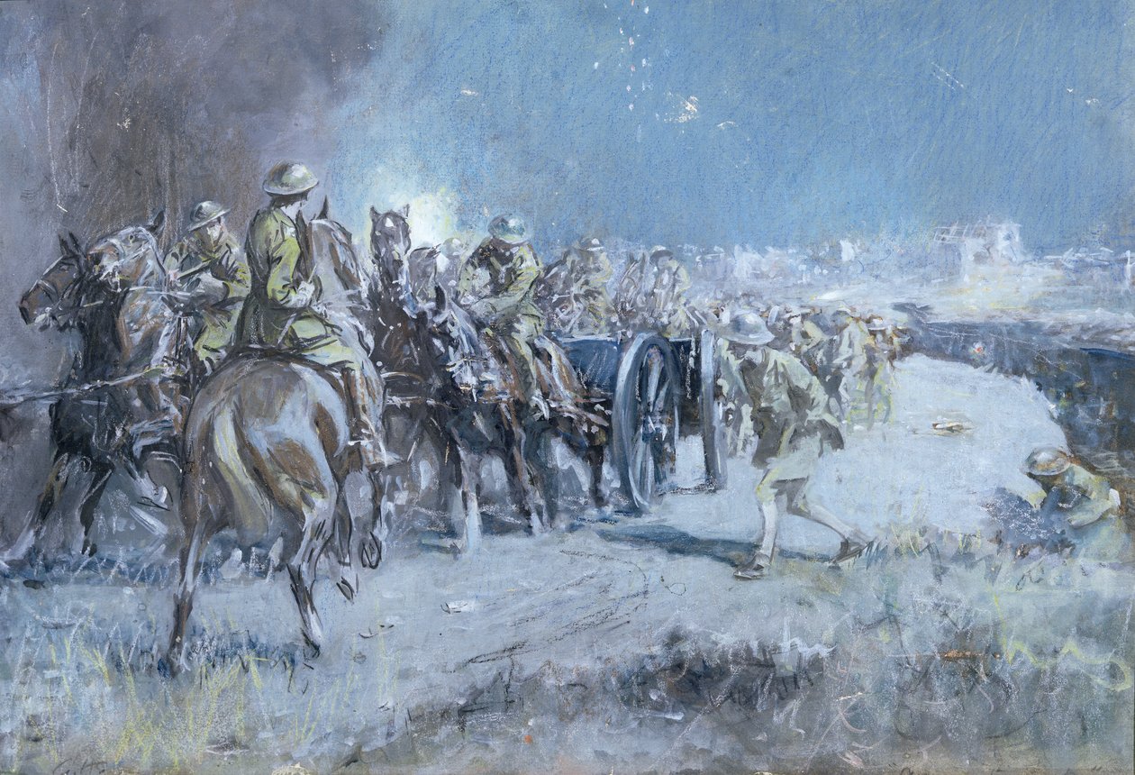 Mühimmat Kolonu (kağıt üzerine wc, guaş ve tebeşir) by Gilbert Holiday