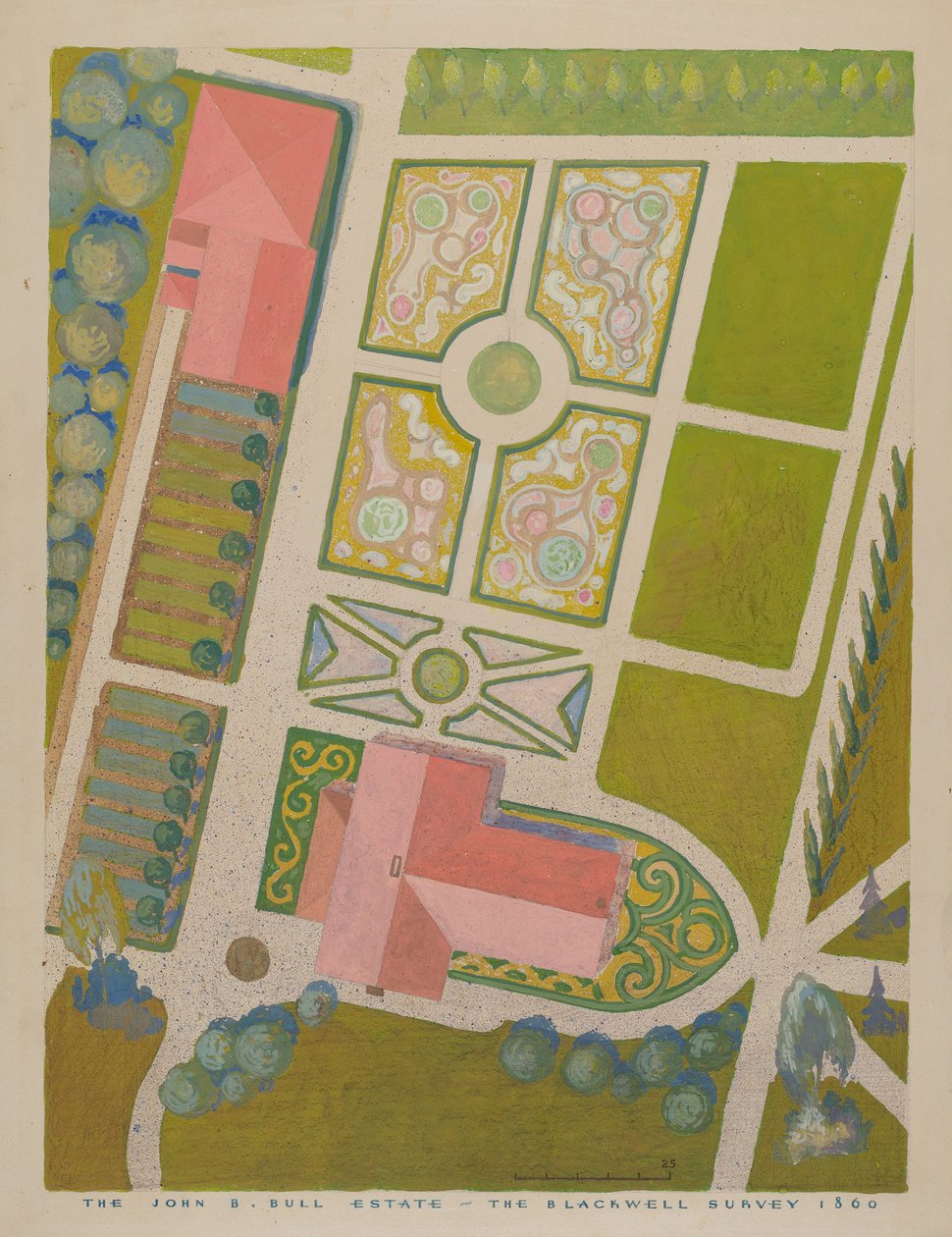 John B. Bull Garden, c. 1938. by Gilbert Sackerman