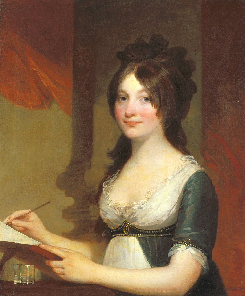 Genç Bir Kadının Portresi (tuval üzerine yağlıboya) by Gilbert Stuart