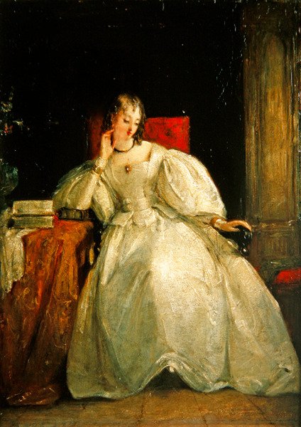 Bir Kadının Portresi (tuval üzerine yağlı boya) by Gilbert Stuart Newton