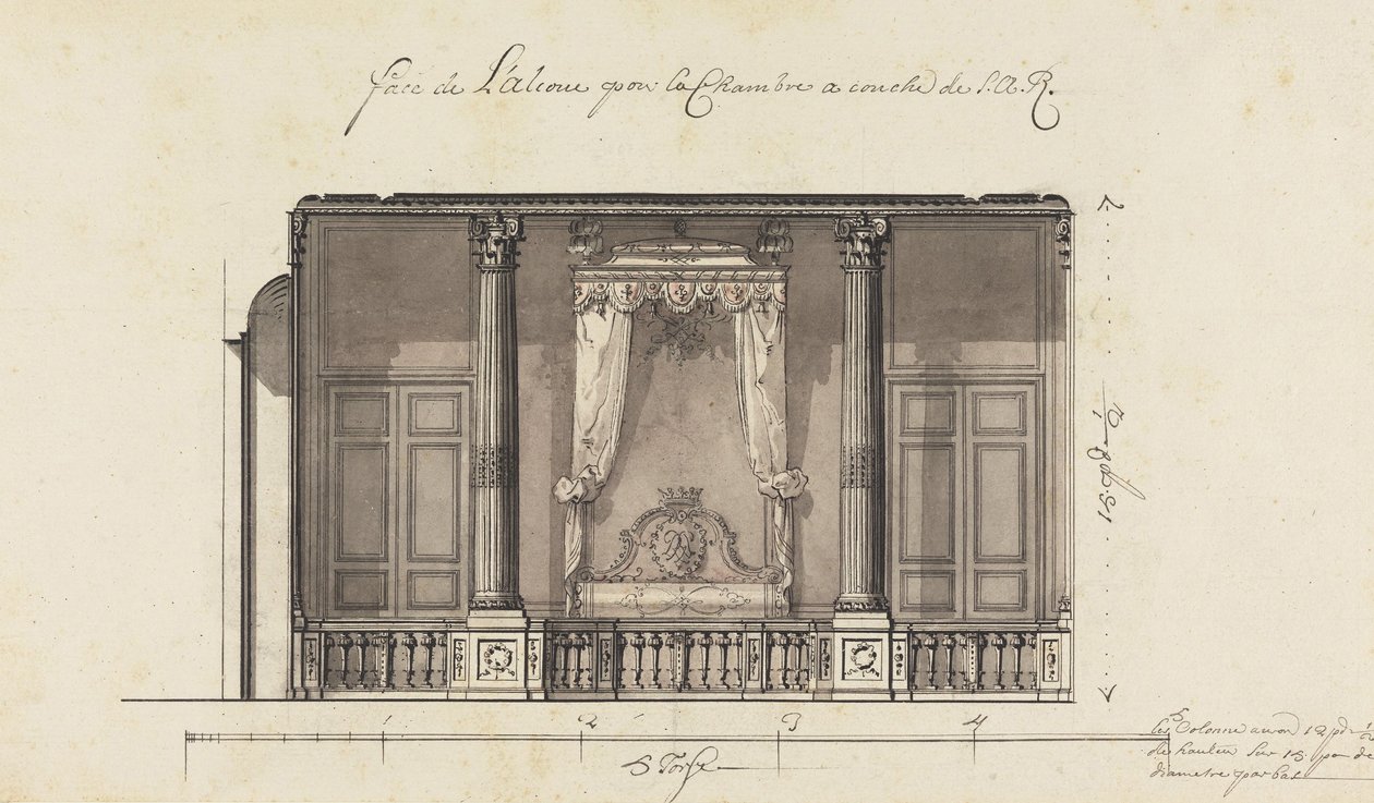 Duc dOrléans için Yatak Oyuk, Palais Royal, Paris by Gilles Marie Oppenord
