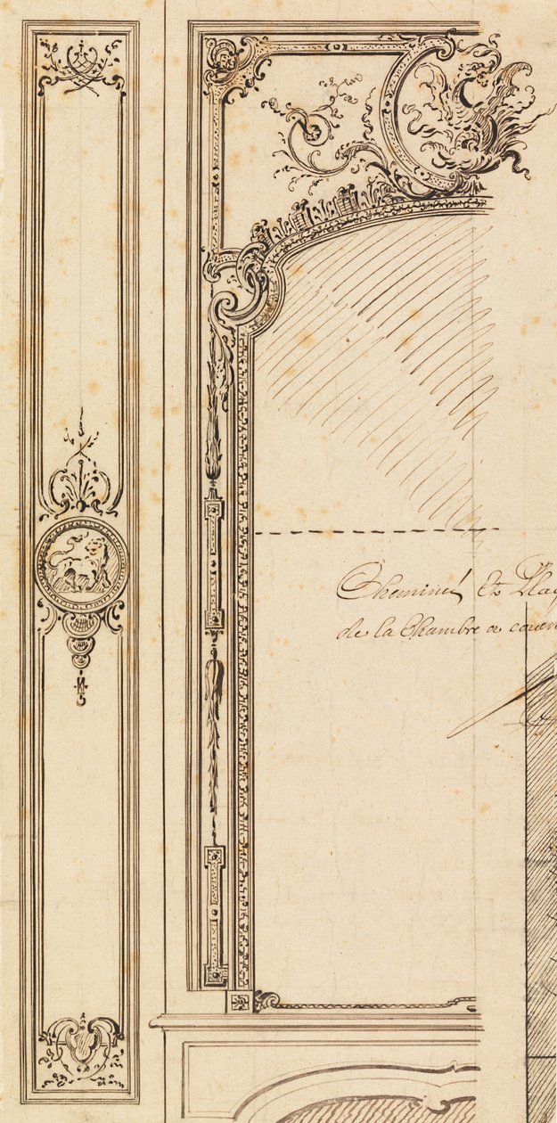 Overmantel için Tasarım; recto, Pervaz Planları by Gilles Marie Oppenord